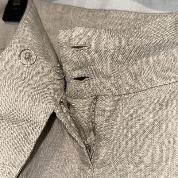 cream / beige Michael Michael Kors 100% linen pants size 8 - Picture 4 of 6
